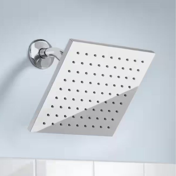 Modern 1-Spray Pattern 8 in. Single Wall Mount Fixed Rain Shower Head in Chrome