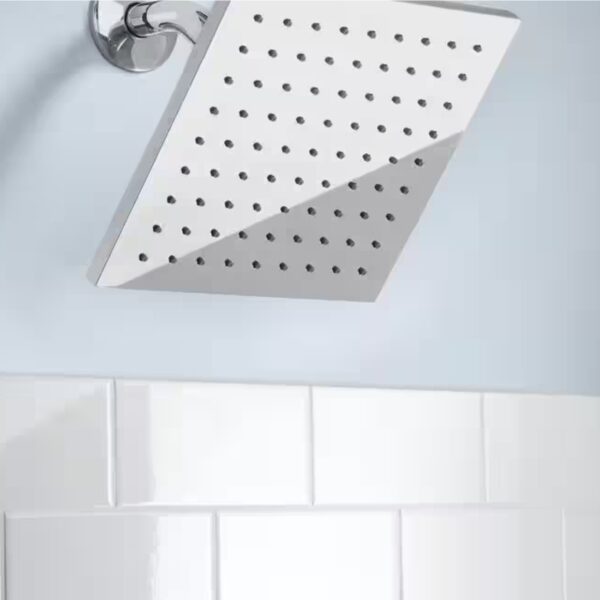 Modern 1-Spray Pattern 8 in. Single Wall Mount Fixed Rain Shower Head in Chrome