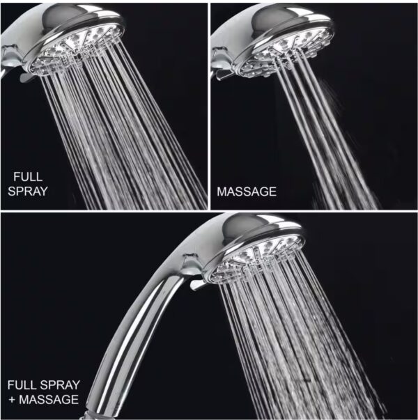 3-Spray Wall Mount Handheld Shower Head 1.8 GPM in Chrome